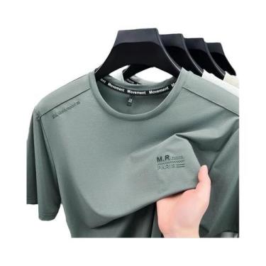 Imagem de Camiseta De Luxo Masculina De Seda Com Manga Curta, Respirável E Confo