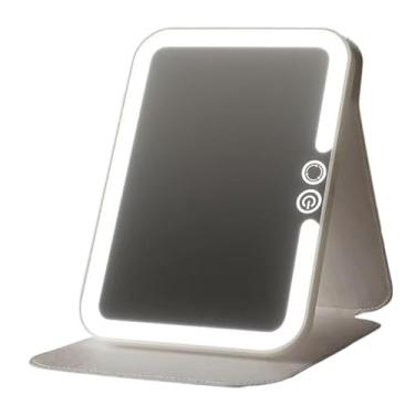 Imagem de Espelho De Mesa Para Maquiagem Portátil Luz Led Touch Usb Recarregável(Pequeno(11,5CM*7CM))