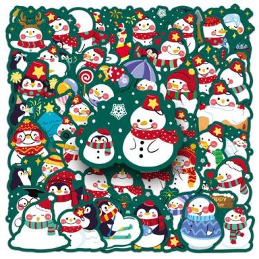 Imagem de Pacote de adesivos Snowman Theme, 50 unidades à prova d'água para o in