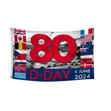 Imagem de Bandeira do 80º aniversário do Dia D 150x90cm - Poliéster - yiweisai
