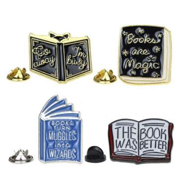Imagem de Conjunto de broches Creative Book Enamel Blouse Pins x4 - Yiweisai