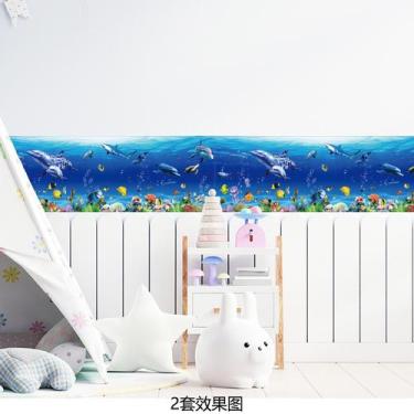 Imagem de Adesivos de parede Underwater World Dolphin Fish PVC 25x70cm - yiweisa