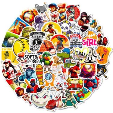 Imagem de Adesivos de softball, esportes, vinil, à prova d'água, 50 unidades - y
