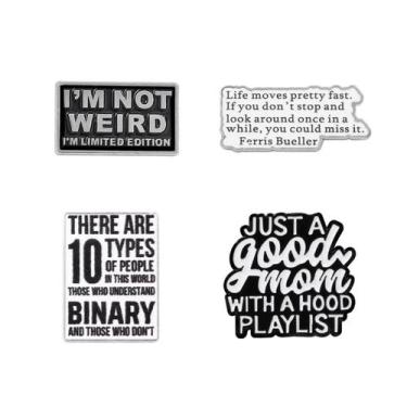 Imagem de Conjunto de broches Funny Quote Inspirational Lapel Pins Alloy - Yiwei