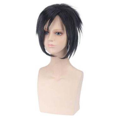 Imagem de Peruca de cosplay genérica preta Spiky Style Style Sintética 30cm - yi