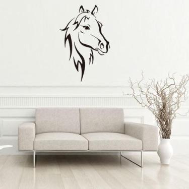 Imagem de Adesivos de parede Modern Horse Head Silhouette PVC 57x86cm - yiweisai