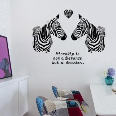 Imagem de Adesivos de parede Romantic Zebra Silhouette PVC 60x90cm - yiweisai
