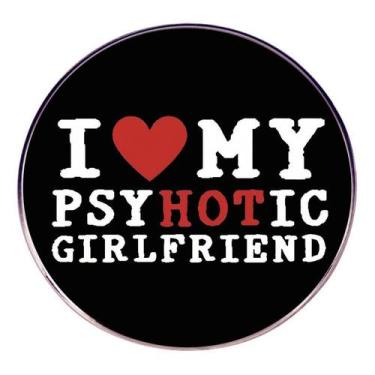 Imagem de Brooch Pin Funny Badge I  My Hot Girlfriend Alloy - yiweisai