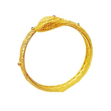 Imagem de Pulseira banhada a ouro para mulheres vintage em forma de cobra 35g - 