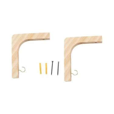 Imagem de Suportes De Parede Em Madeira Natural Nórdica Para Plantas, Gancho Par