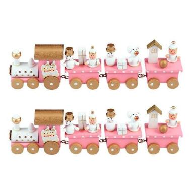 Imagem de Adornos de mesa de Natal, enfeites de trem, conjunto de 2 - Gloome Sto