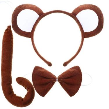 Imagem de Acessórios de fantasia WILLBOND Monkey Ears, faixa de cabeça e cauda