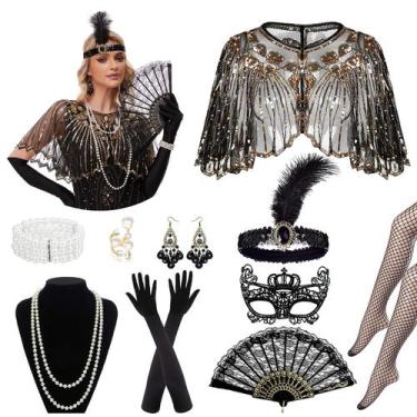 Imagem de Conjunto de acessórios Sekepingo 1920s Great Gatsby Flapper Women