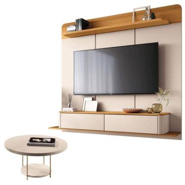 Imagem de Home Suspenso Galax Cinamomo Off White E Mesa De Centro Sky Off White- Hb Móveis