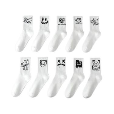 Imagem de Meias Esportivas Masculinas (10 Pares) Casuais, Respiráveis E Versátei