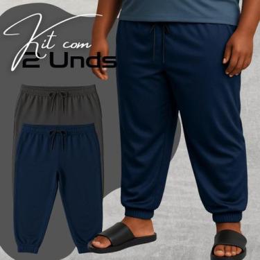 Imagem de Kit 2 Calças Pijama Masculina Plus Size Extra Grande Dry Fit Ultra Lev