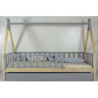 Imagem de Bicama Montessoriana Solteirão Cabana Colorida Madeira Maciça Pinus - 