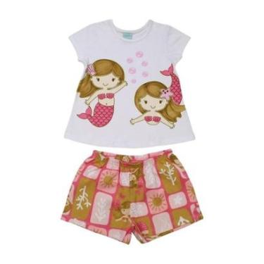 Imagem de Pijama Infantil Manga Curta Estampado Sereias 1001379 - Kyly-Feminino