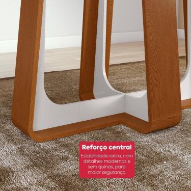 Imagem de Conjunto Jantar Easy Pop 170x90 Vidro/mdf 6 Cadeiras Veludo Capuccino Frassino/off White