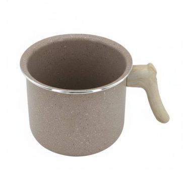 Imagem de Caneco Leiteira Indução Antiaderente Marble ø14cm Cabo De Madeira