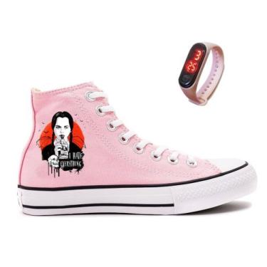 Imagem de Tênis Star Wandinha Wednesday + Relógio Moda Jovem Lançamento Série In