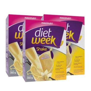 Imagem de Kit 3 Diet Week Shake Sabor Baunilha 360g Maxinutri