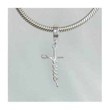 Imagem de Berloques Pingentes Religiosos em Prata 925 Legitima, Berloque Jesus P