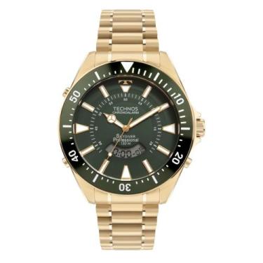 Imagem de Relógio TECHNOS masculino anadigi skydiver verde WT2050AJ/1V
