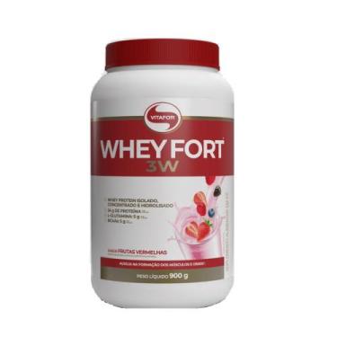 Imagem de Whey Fort 3W 900g Frutas Vermelhas Vitafor, Frutas Vermelhas, 900g