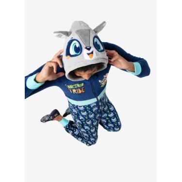 Imagem de Macacão Manga Longa Puket Soft Unissex Adulto Família Guaxinim Azul Ma