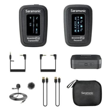 Imagem de Microfone lapela sem fio com receptor p/ câmeras e celulares - SARAMON