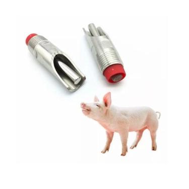 Imagem de KIT Bebedouro Chupeta Suíno Porco Adulto Inox 7cm - Nuwa Marte