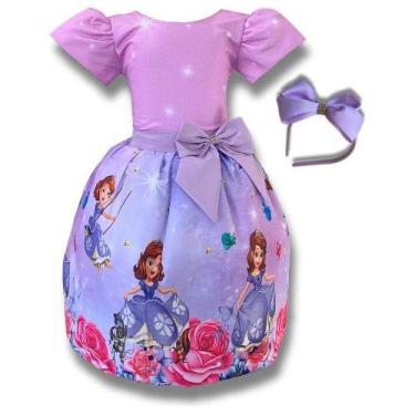Imagem de Vestido Infantil Festa Princesa Sofia Laço C/tule Festa - Bento E Mari