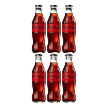 Imagem de Kit C/6 Refrigerante Coca-cola Zero Aç Garrafa Vidro 250ml