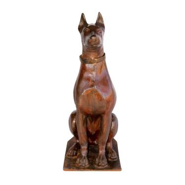 Imagem de Escultura Decorativa Cachorro Doberman ECE39RIGB para Decoracao com Detalhes Esculpidos a Mao Envelhecido 90cm Rig