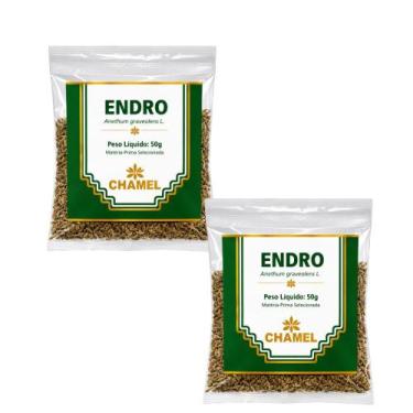 Imagem de Kit 2 Endro Chamel 50g Sementes Naturais Embalagem Prática