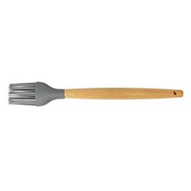 Imagem de Pincel de Cozinha Culinário Silicone Espátula 27cm Utensílio Cabo Madeira Confeitar - 8664 Mor