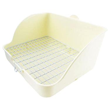 Imagem de KESOTO de para Coelhos, de Quadrada de Plástico, Treinador de, de Canto para Pequenos Animais, Coelhos, Porqu, Branco