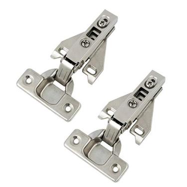 Imagem de Dobradiças para armário de cozinha Probrico de abertura macia para armário de moldura de rosto, dobradiças ocultas autofechamento com parafusos de montagem, 1 Pair, Nickel-plated