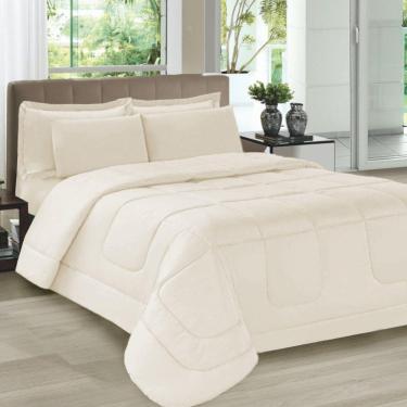 Imagem de Kit Colcha Casal com Porta Travesseiros e Fronhas Toque Suave Casa Dona