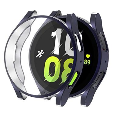 Imagem de Compatível com Samsung Galaxy Watch 5 40 mm, capa protetora de TPU macia de cobertura total para mulheres homens resistente a arranhões, cinza