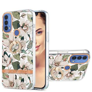 Imagem de For Motorola Moto E20 / E30 / E40 Ring IMD Flowers TPU Phone Case