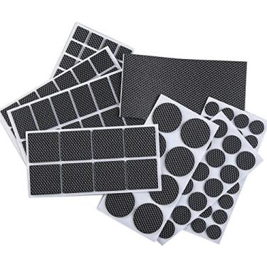 Imagem de 129 peças de almofadas antiderrapantes para móveis, adesivas resistentes para móveis – melhores capas para cadeiras para para-choques de móveis, tamanhos variados, protegem seu piso de madeira e laminado, Rubber-black