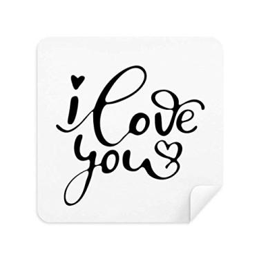 Imagem de Pano de limpeza de tela I Love You Heart Quote Style tecido de camurça 2 peças