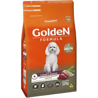 Imagem de Ração Seca PremieR Pet Golden Formula Carne e Arroz para Cães Adultos de Raças Pequenas - 3 Kg