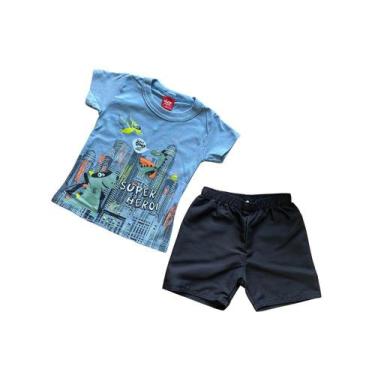 Imagem de Kit Infantil Menino Elian Camiseta + Bermuda Tactel