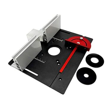 Imagem de Qudai Conjunto de 3 Router Table Insert Plate Liga de Alumínio Madeira Fresadora Flip Board Máquina de Aparar Gravação Ferramenta Auxiliar Bancadas de Carpintaria