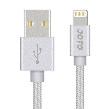 Imagem de Cabo Lightning para USB compatível com iPhone 11 XS Max XS XR X 8 7 6S +, iPad 9.7 Pro 10.5 12.9, [trançado de nylon resistente] cabo Lightning (extra longo) cabo de carregamento de dados – prata