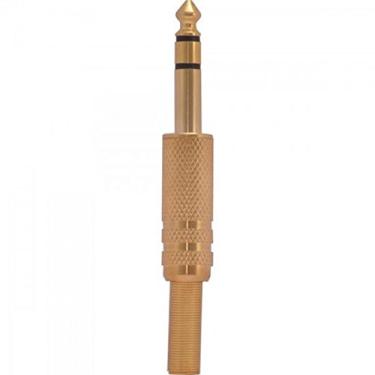 Imagem de Plug P10 Stereo Metal Gold com Mola GENÉRICO