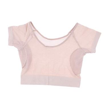 Imagem de dailymall Camisete feminina para axilas – tecido de seda macio, protetores reutilizáveis absorventes de suor protetores de axila